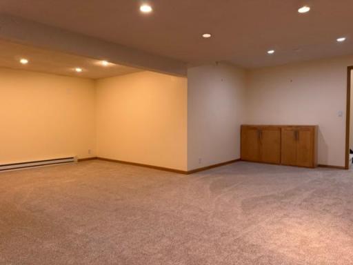 View from a second angle of the lower family room.