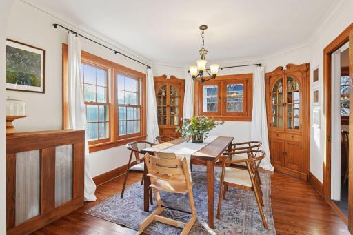 Beautiful built-ins in the gorgeous dining room.