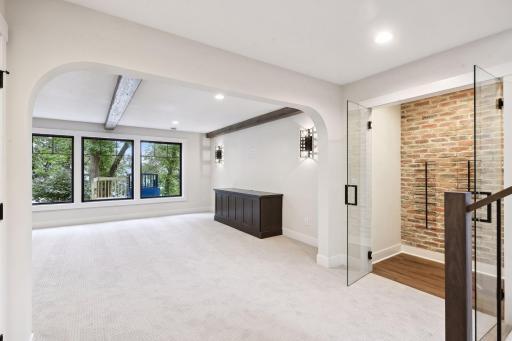 Lower level media area w/ built in