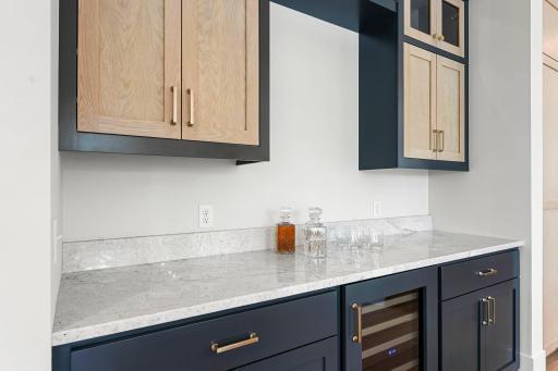 main level dry bar w/ Thermador wine fridge