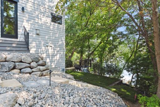 Main level side entrance to backyard