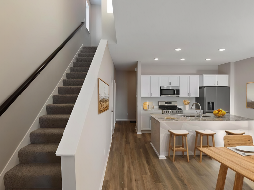 Alpine Stairway and Kitchen 01 Photo has been virtual staged