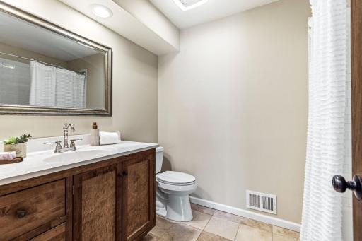 Full bathroom on upper level.