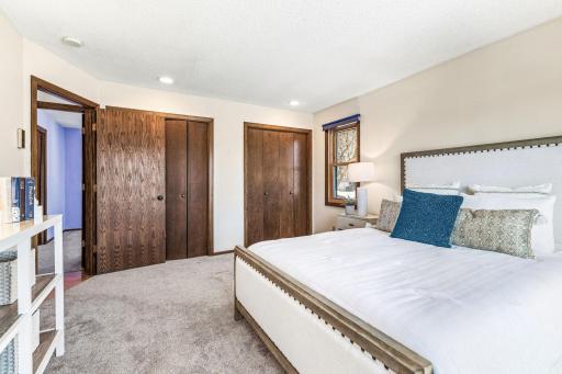 Double closets in primary bedroom.