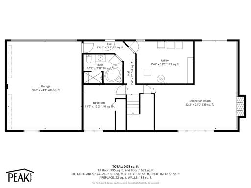 Floorplan lower level.
