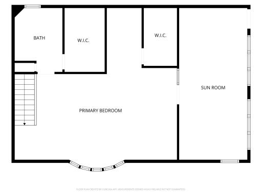 Upper Level Primary Suite and Sunroom Floorplan