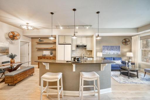 Well appointed kitchen with high-end appliances and finishes.