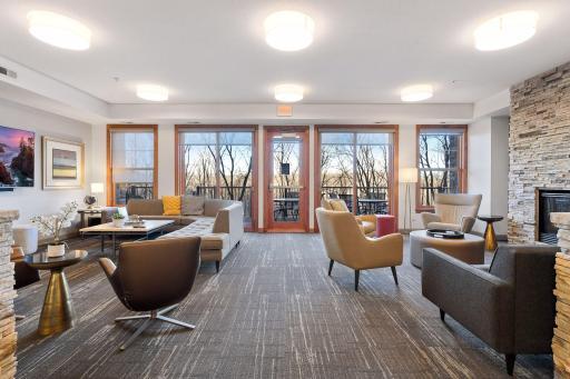 A fully equipped community room and alcoves made for gathering together or reading on a quiet afternoon.