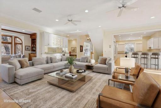 This spacious living room ties the entire main level together, creating a natural gathering place with great flow in every direction