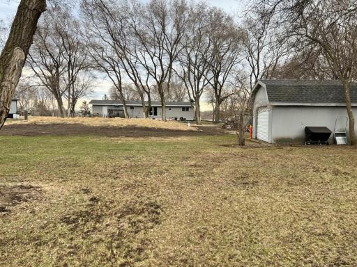 Backyard and storage shed