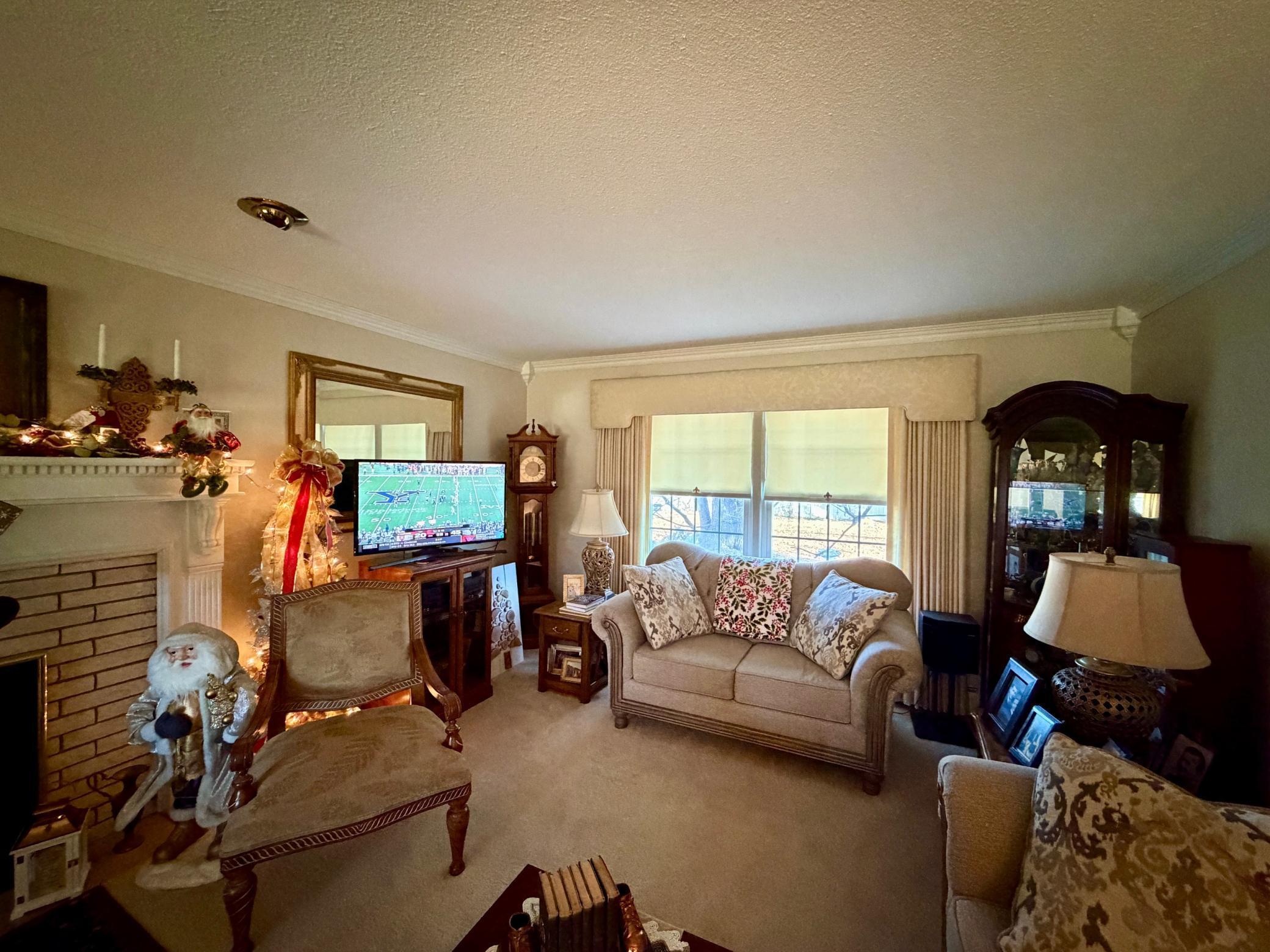 Living room with fireplace