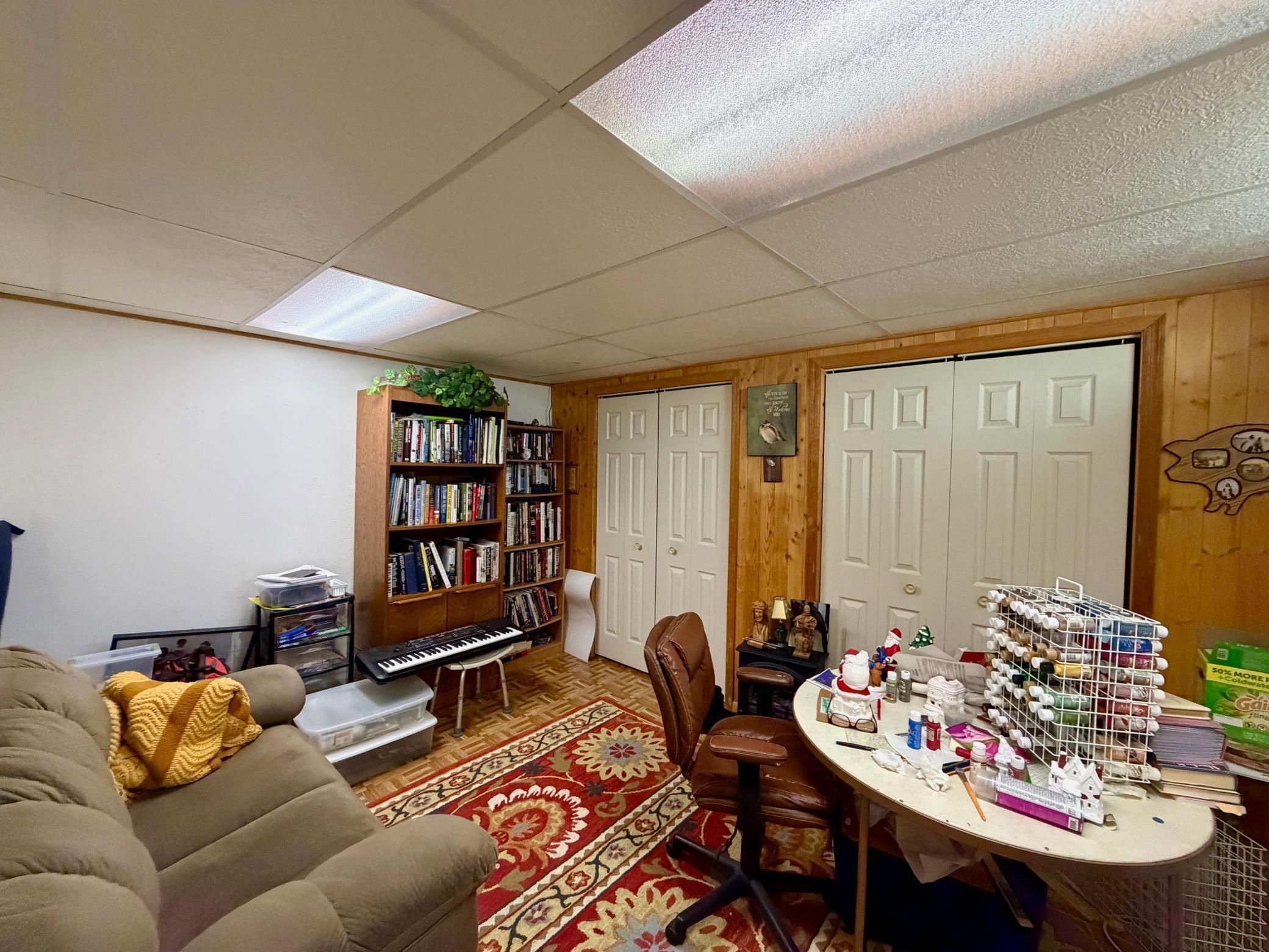 Basement office craft room