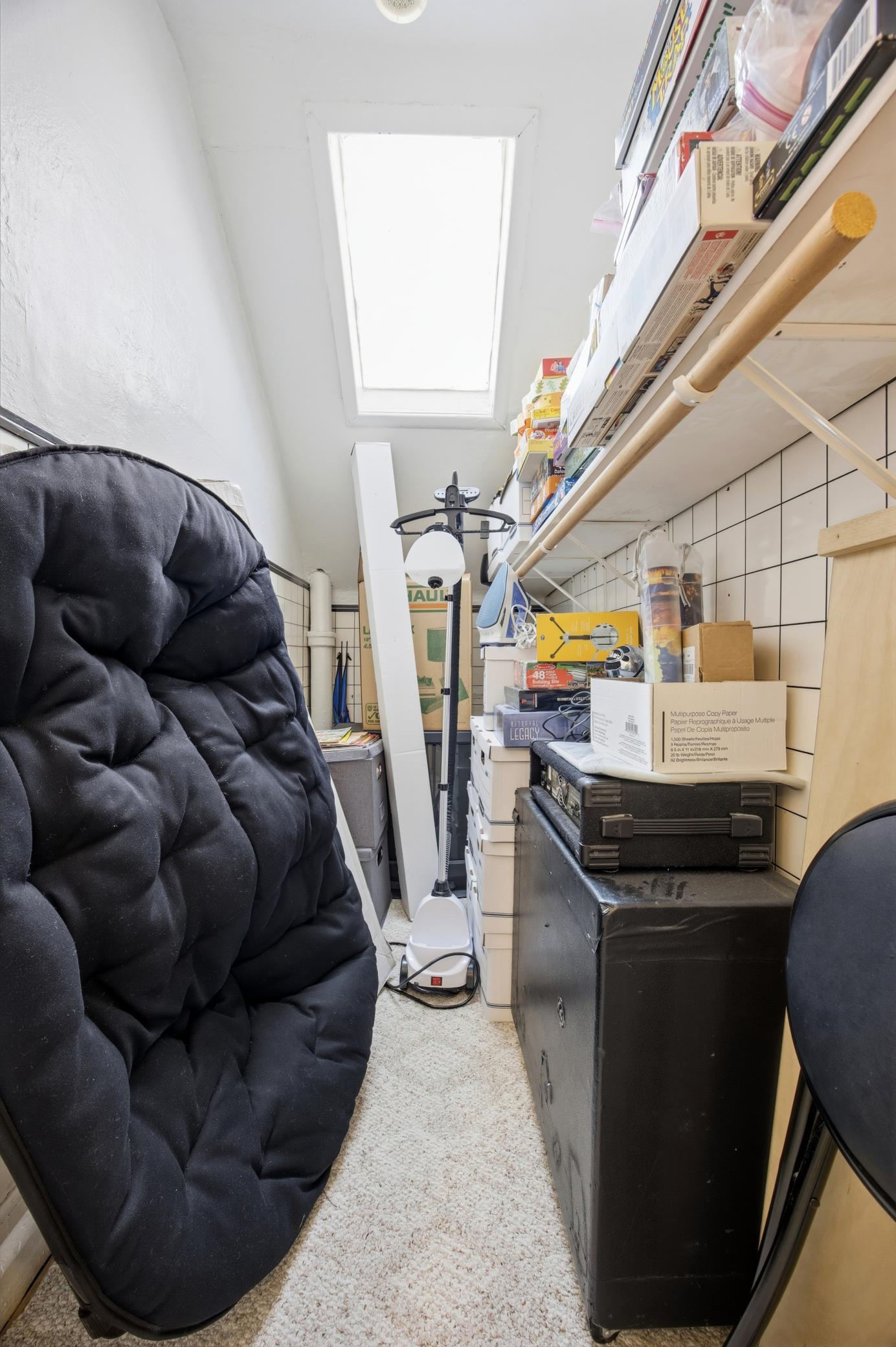 2nd Floor storage with sky light