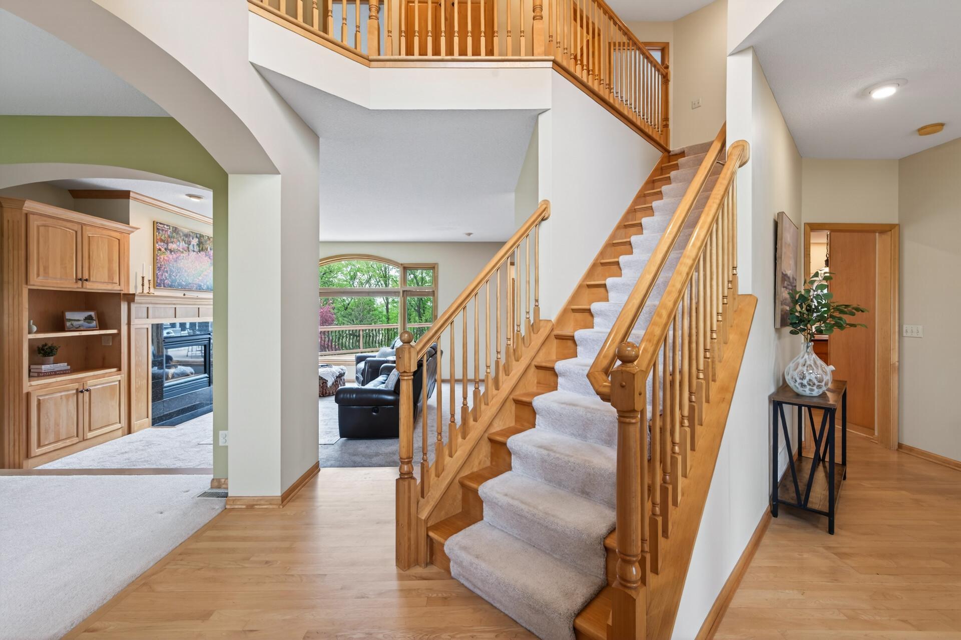 Stairwell to upper level bedrooms