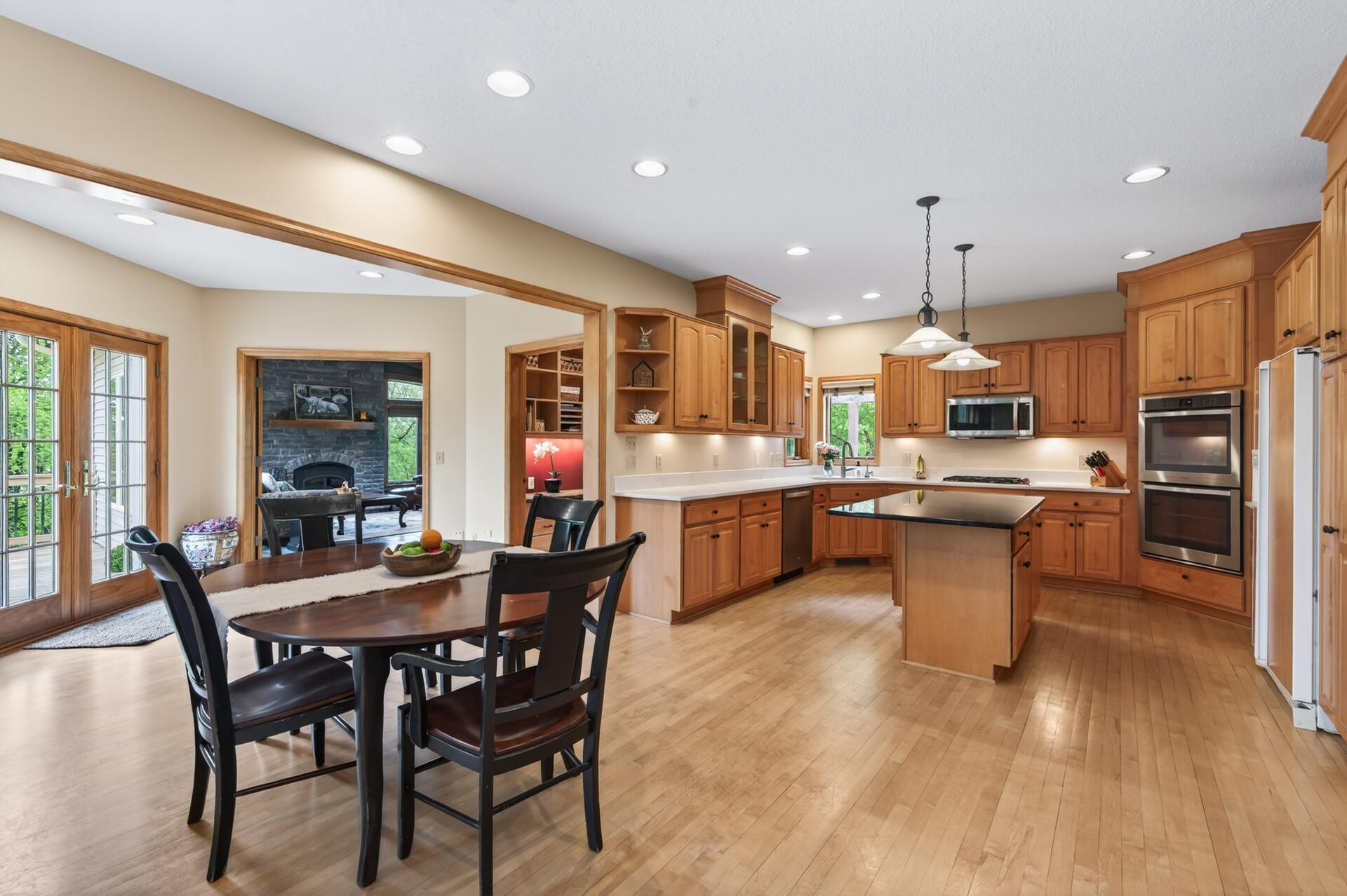 View of informal dining space open to the kitchen