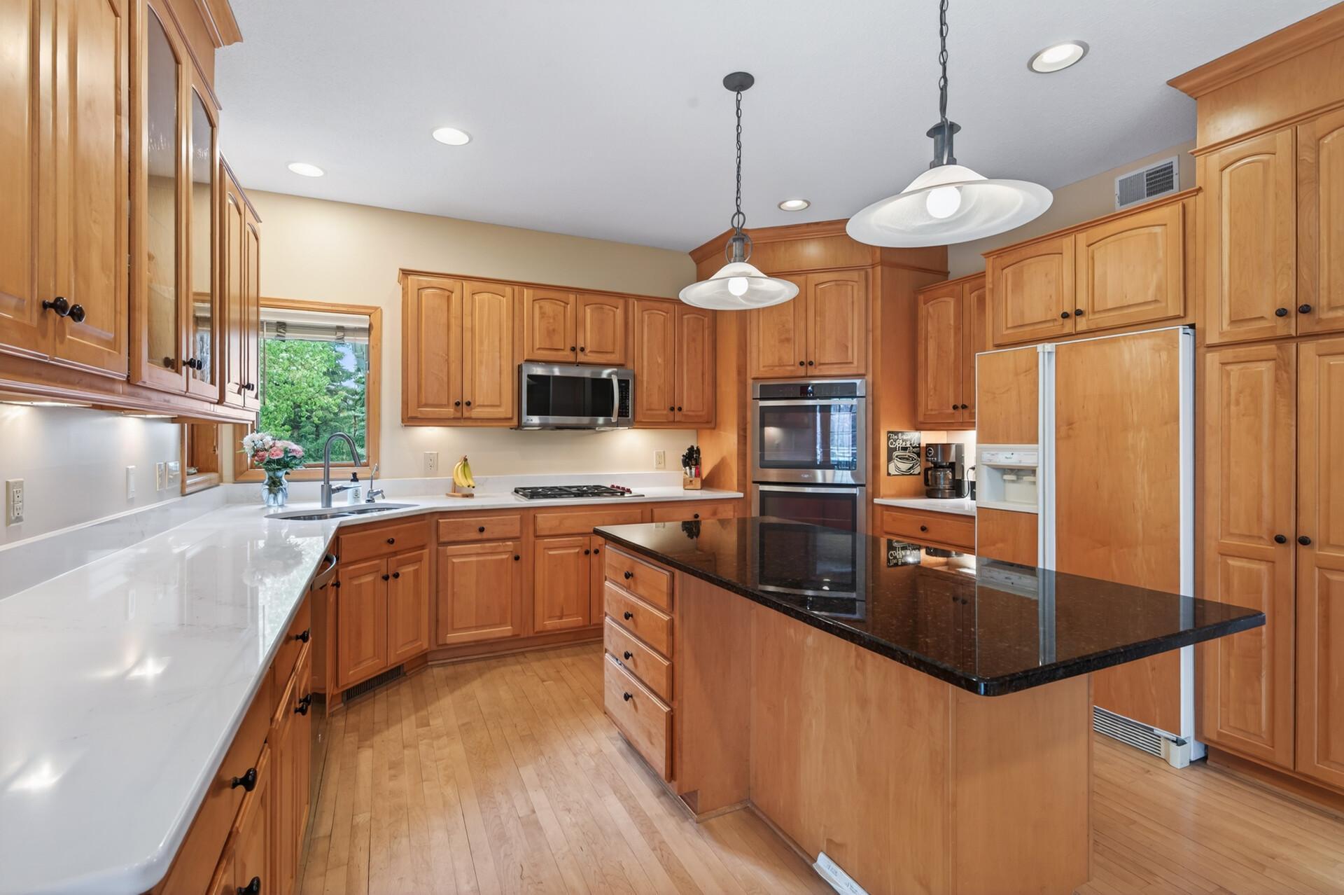 Tons of quartz countertop space!