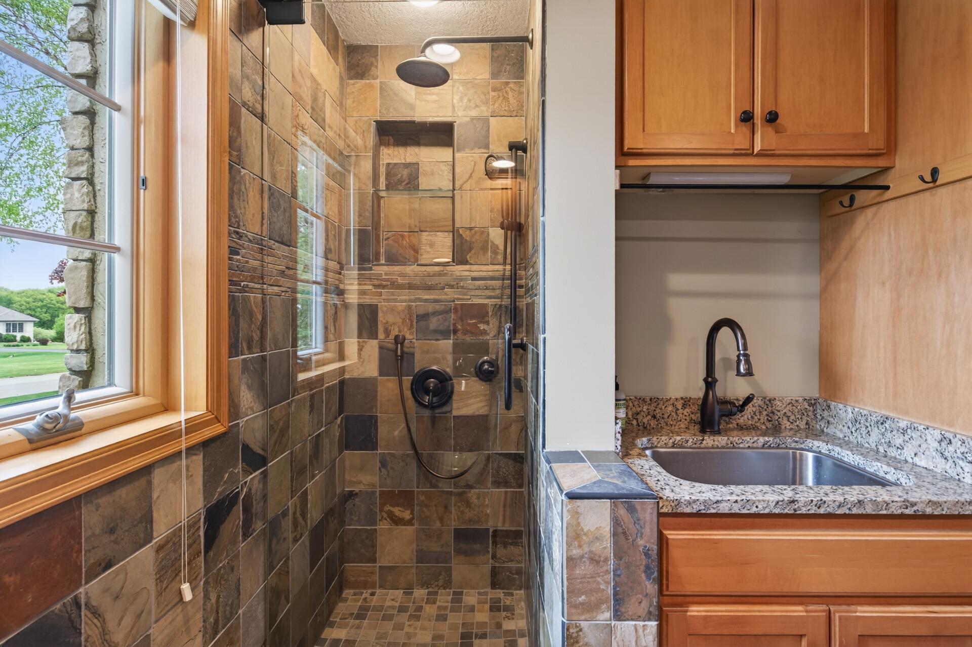 Slate shower for pets or people!