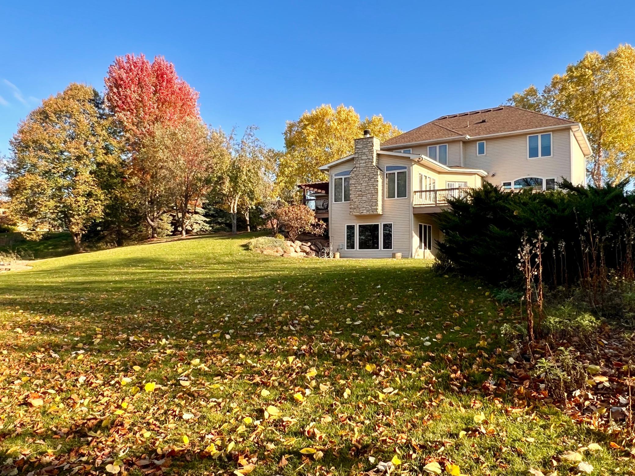 Rear of the home during the fall