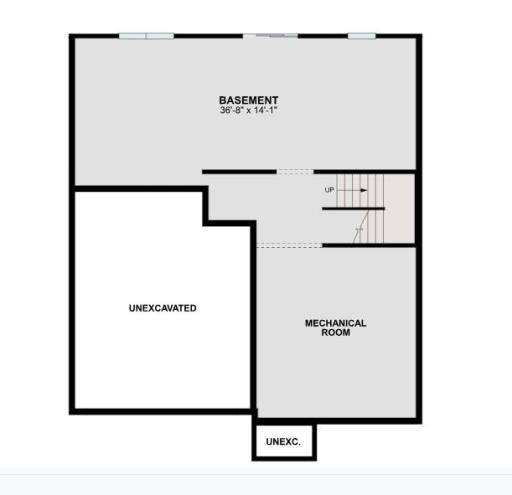 Lower level with room for future expansion.