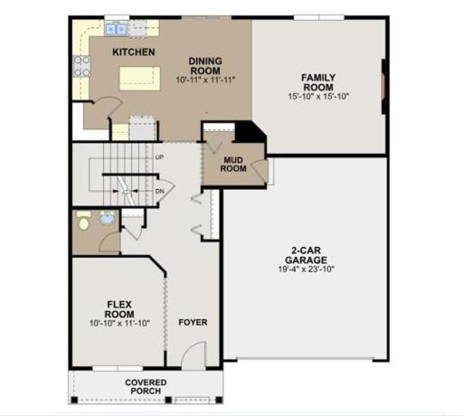 Enjoy spacious living areas with a lovely flex room as you enter!