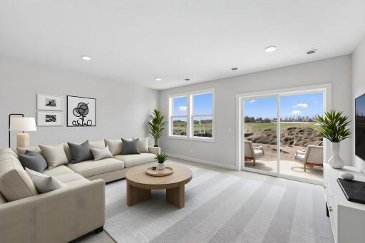 Lower level family room - virtually staged