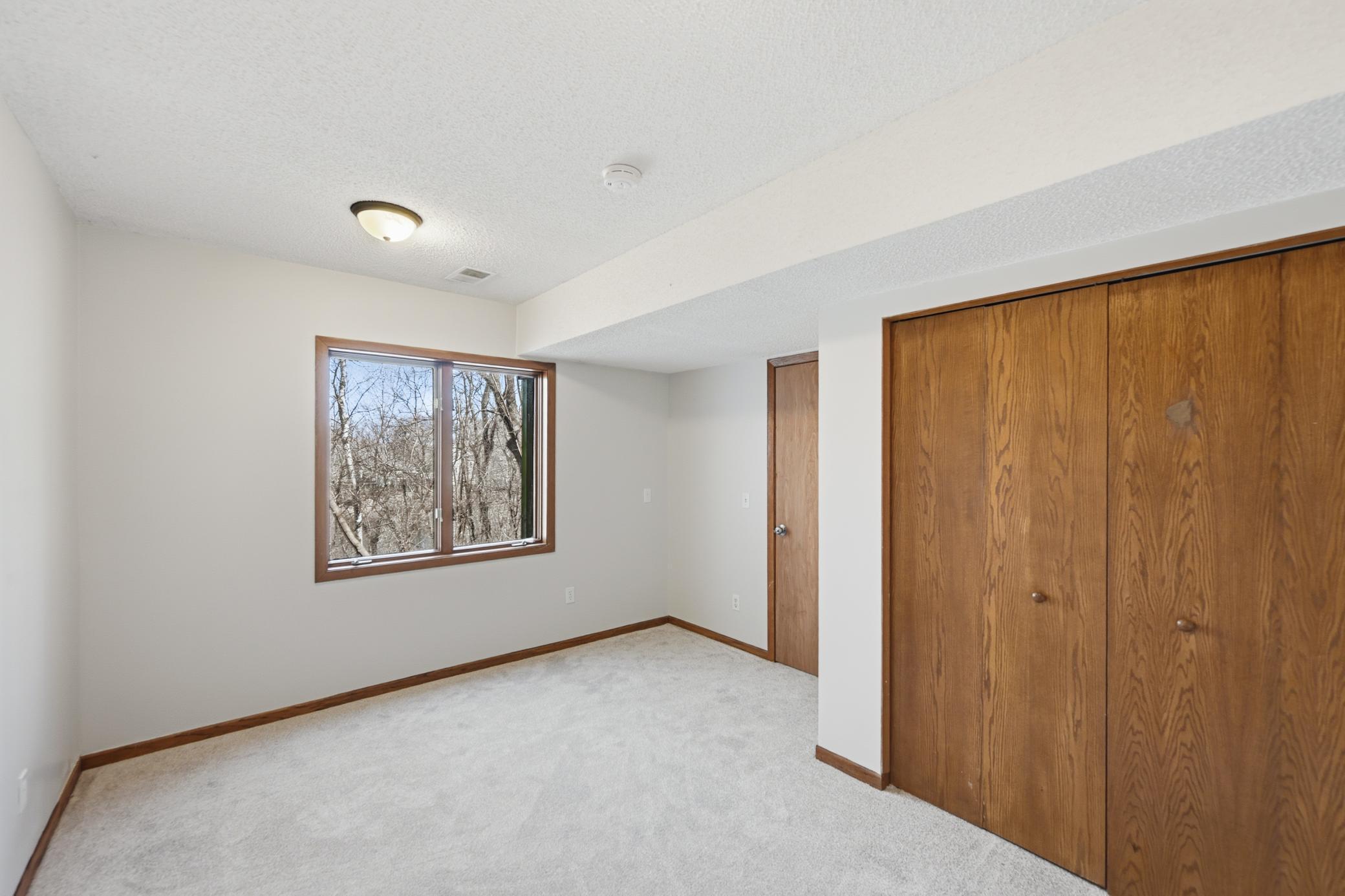 Lower level 4th bedroom with large closet.