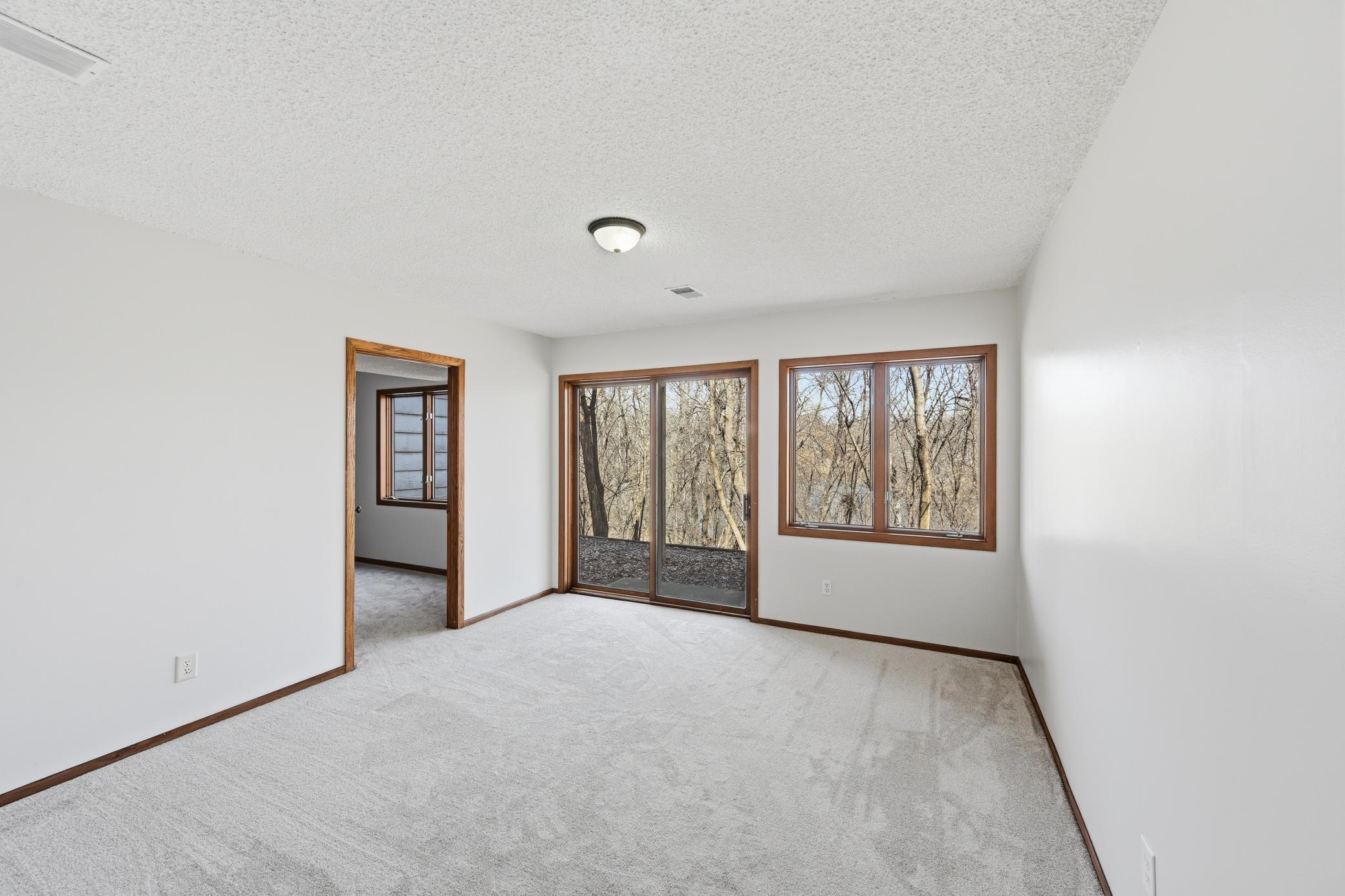 Versatile finished walk-out lower level—ideal for a media room, home gym, or play area.