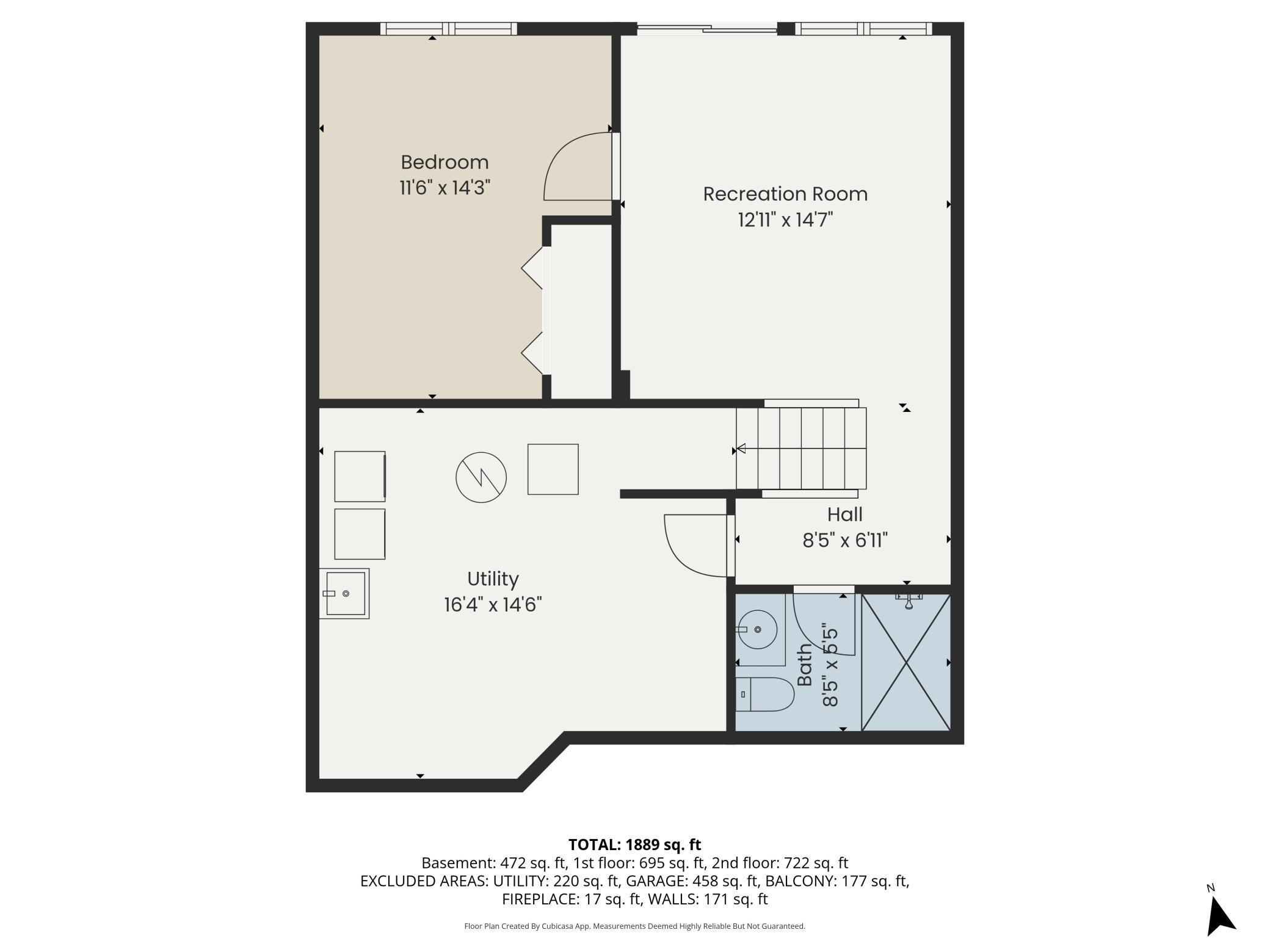 Lower level floor plan.