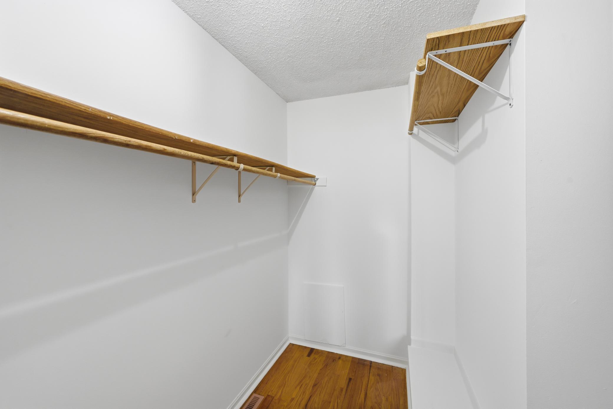 Spacious walk-in closet off of primary.