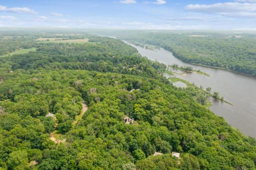 An aerial view of the St. Croix River looking north.