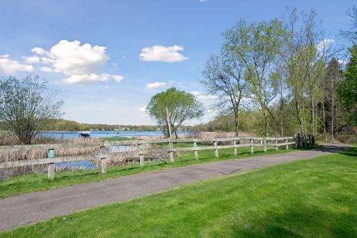 There is a trail is at the base of the home, just past the barn. You can hop on it and enjoy taking walks.