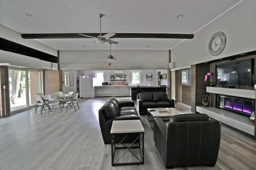Super Community Room. Overlooks indor pool. Also opens to picnic area.