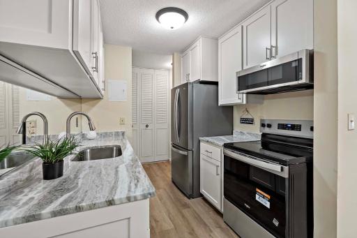 New appliances, cabinets, and countertops