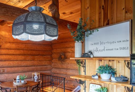 Custom lighting and cute shelves to display your keepsakes