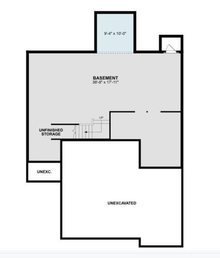 The Richmond basement floorplan highlights the additional space added with the morning room. Basement comes unfinished with room to add another bedroom, bathroom, and recreation room in the future to build instant equity!