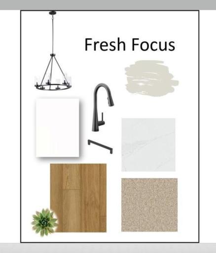 Home includes our designer fresh focus color package with white cabinets, warm toned LVP flooring, and black finishes!