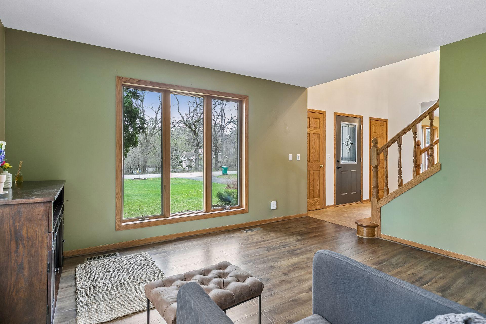 Sitting space with front yard views