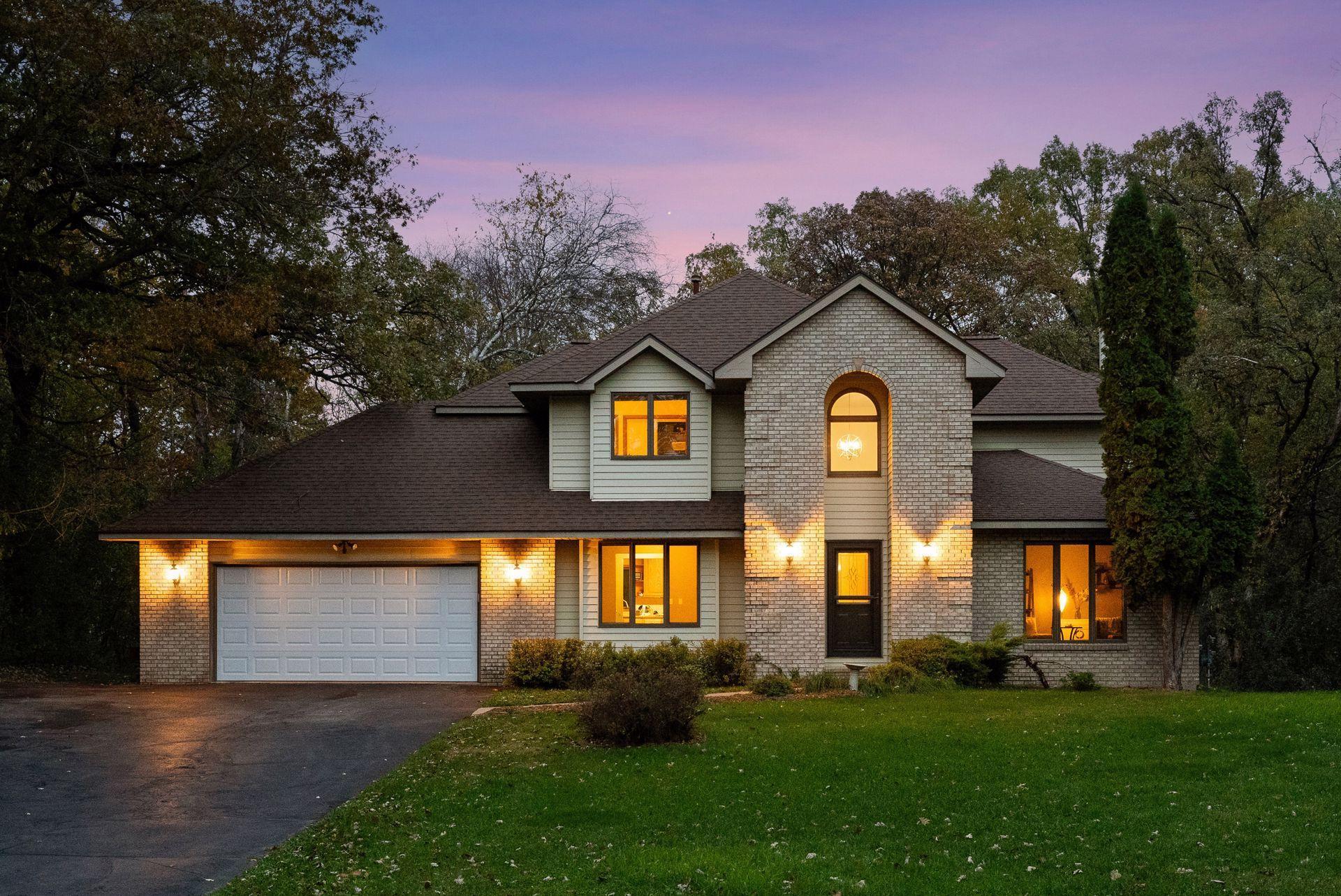 Stunning curb appeal with warm evening glow