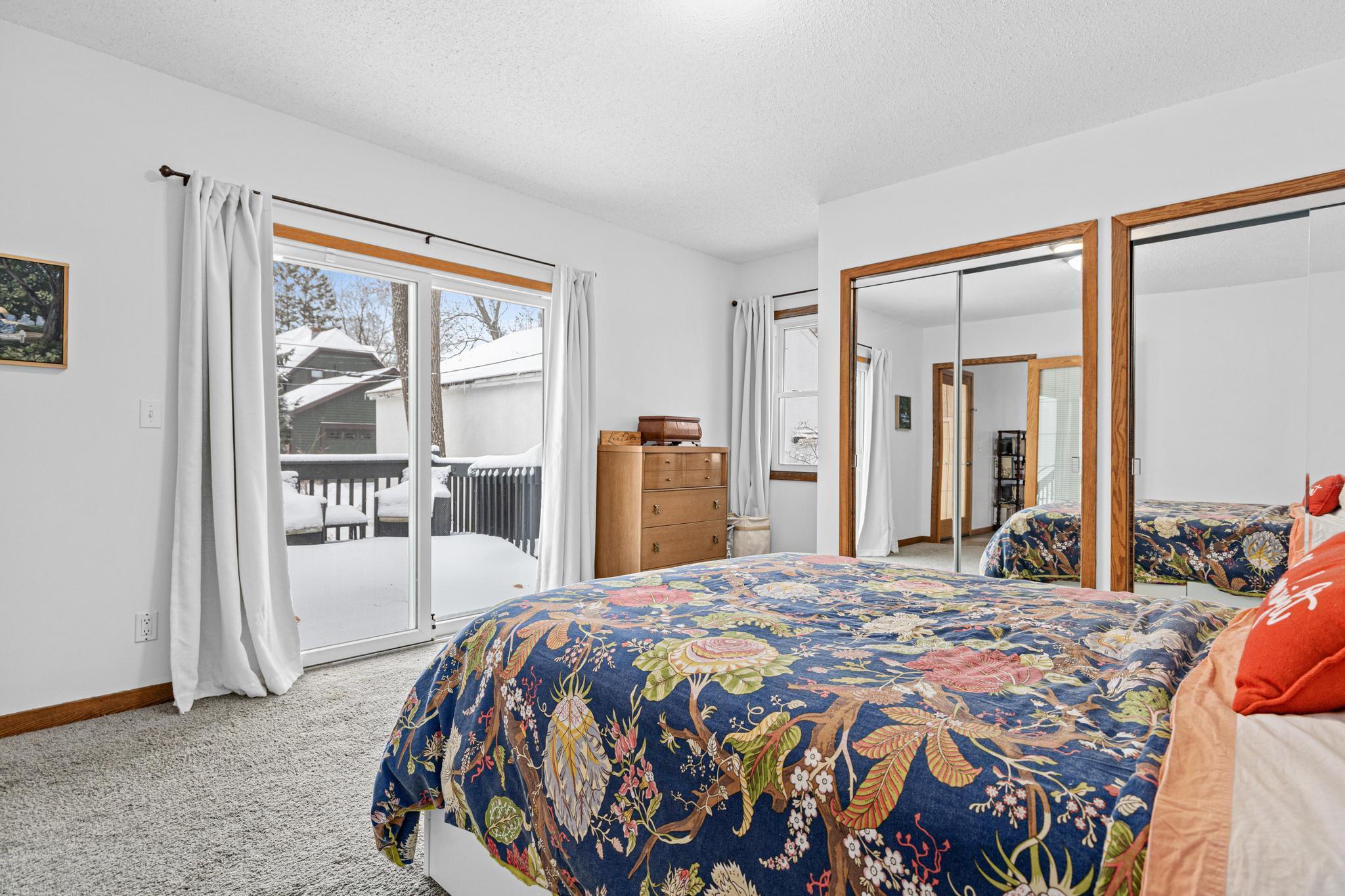 Bedroom with access to back deck