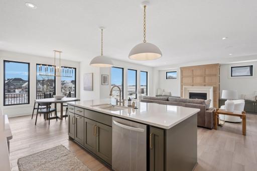Kitchen overlooking Dinette and Great Room