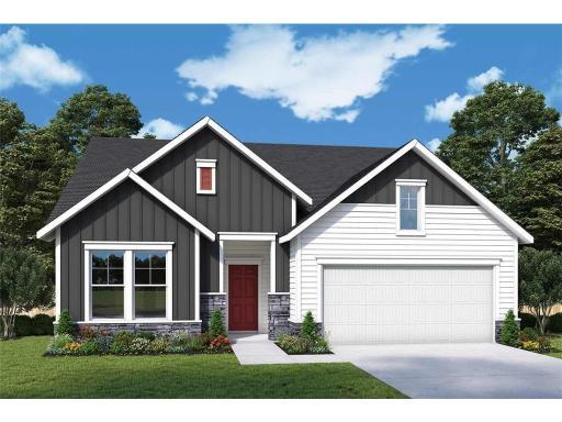 Welcome to the Oriole! Photo rendering of the exterior A elevation. Colors and selections will vary. Landscaping, mulch, sod, and irrigation included.