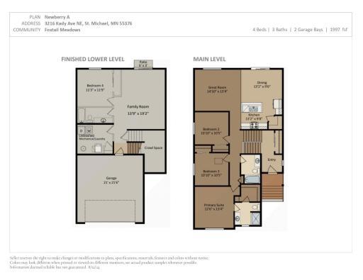 3216 Kady Ave NE- Floor Plans. All measurements are approximate.