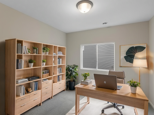 Main Level Office/Flex Room, Virtually Staged. Photo taken of another home with similar plan and finishes. Photos and renderings may not depict actual plan, materials, & finishes may vary. All measurements are approximate.
