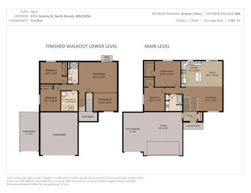 Floor Plan. Photos and renderings may not depict actual plan, materials, & finishes may vary. All measurements are approximate.