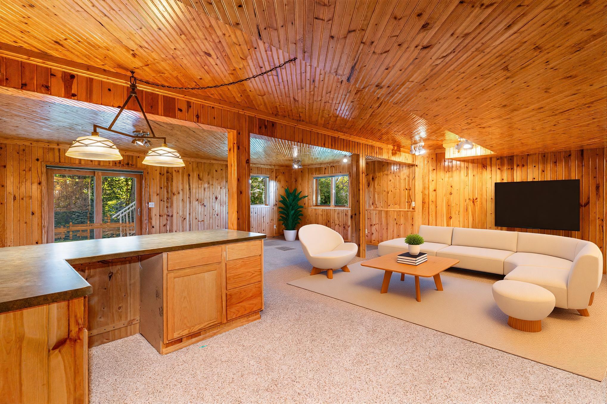 Virtually Staged, Lower Level Rec Room