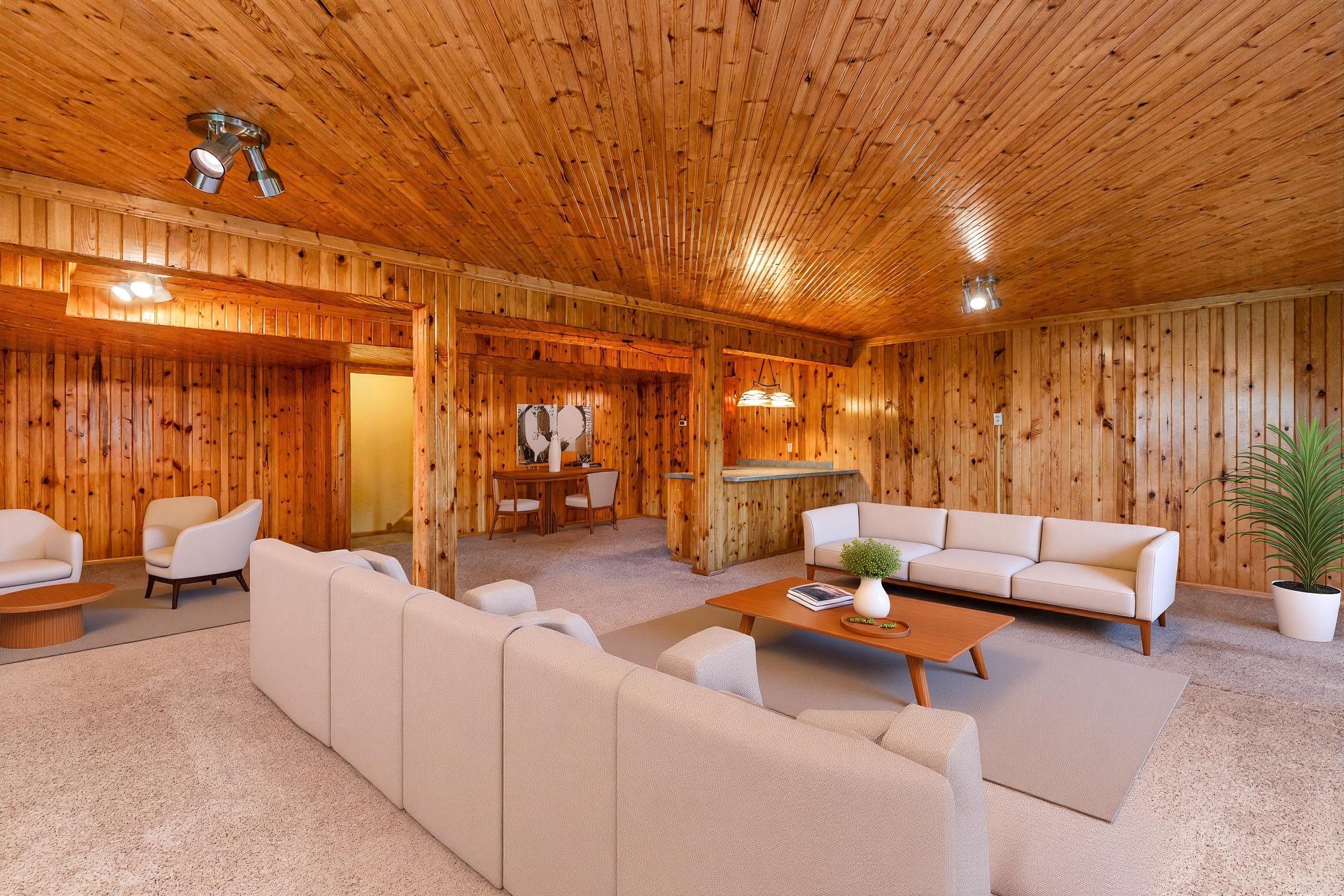 Virtually Staged, Lower Level Rec Room