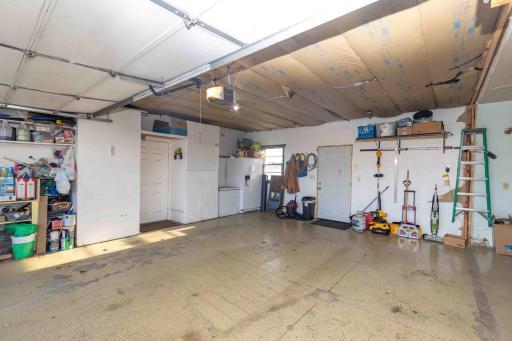 Insulated 28x24 oversized double garage.