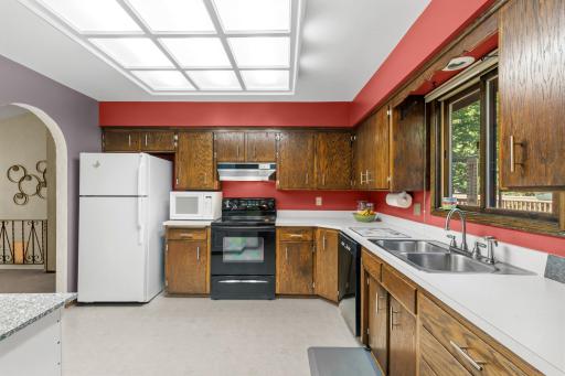 Spacious kitchen with room for a table or island.
