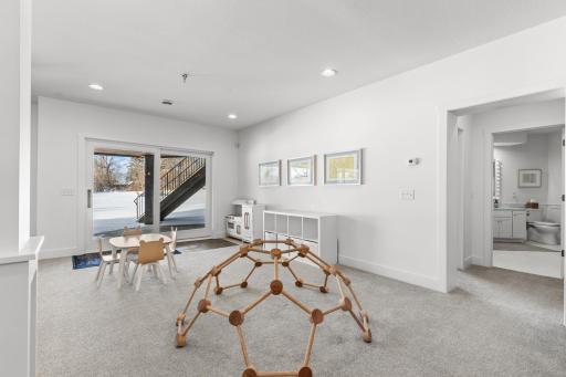 Open space in the lower level for play and family fun.