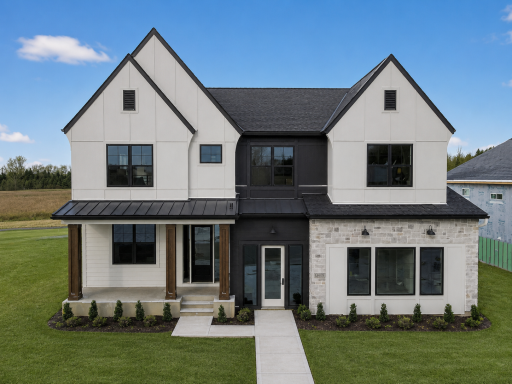 Designer-inspired front elevation with timeless architecture and exceptional curb appeal.